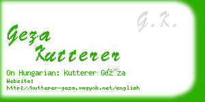 geza kutterer business card